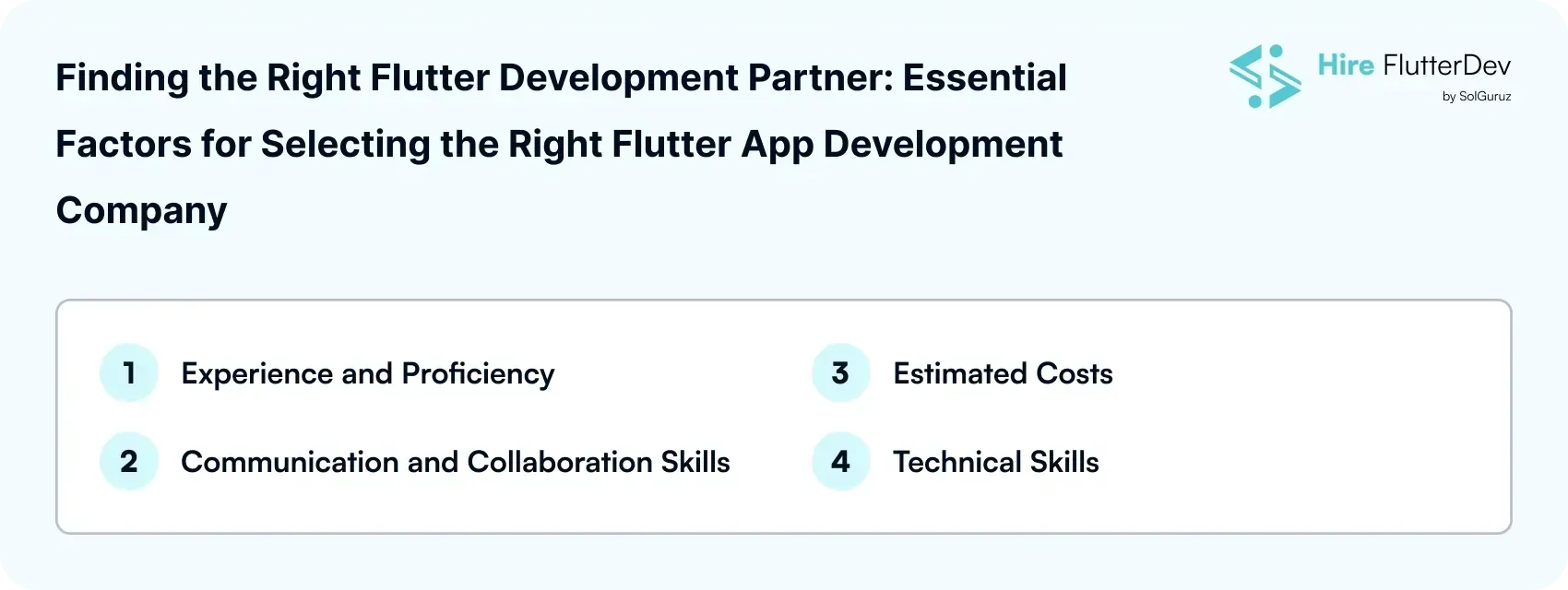 Checklist for selecting the best Flutter app development company.